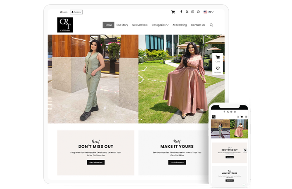 E-commerce website fashion and accessories
